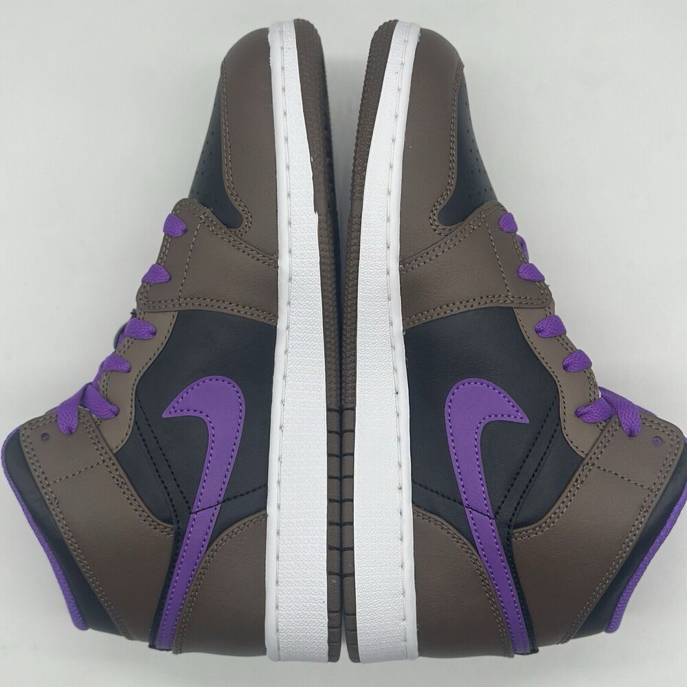 NEW Nike Air Jordan 1 Mid Purple Mocha DQ8423-215 Youth Size 7Y Women’s Size 8.5 - Picture 6 of 7